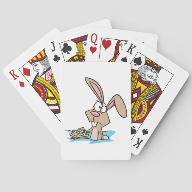Easter Bunny with Basket of Eggs Poker Cards (Back)