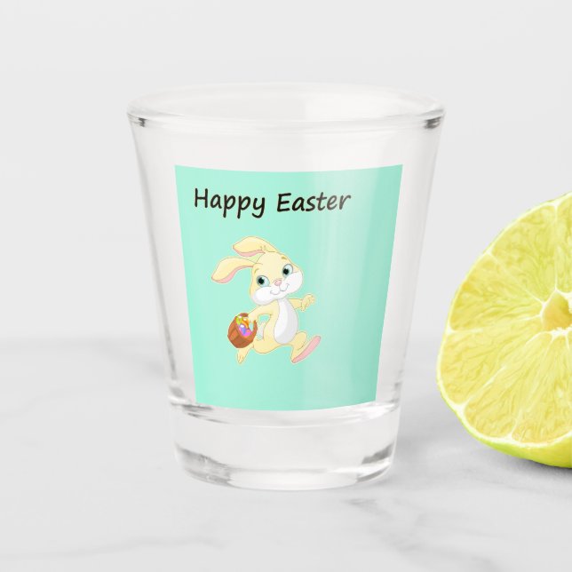 easter bunny with basket shot glass (Front)