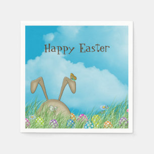Easter bunny with butterfly napkins