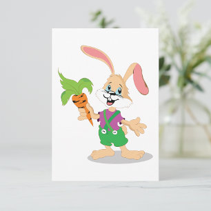 Easter Bunny With Carrot Invitations