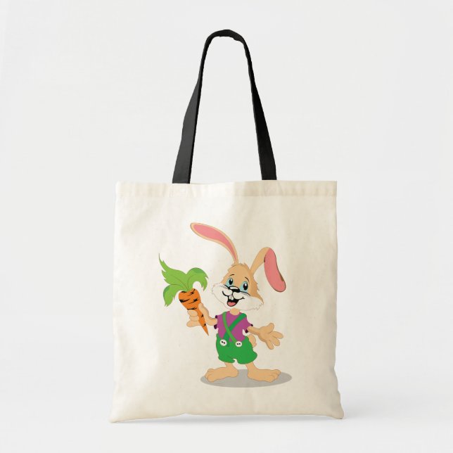 Easter Bunny With Carrot Tote Bag (Front)