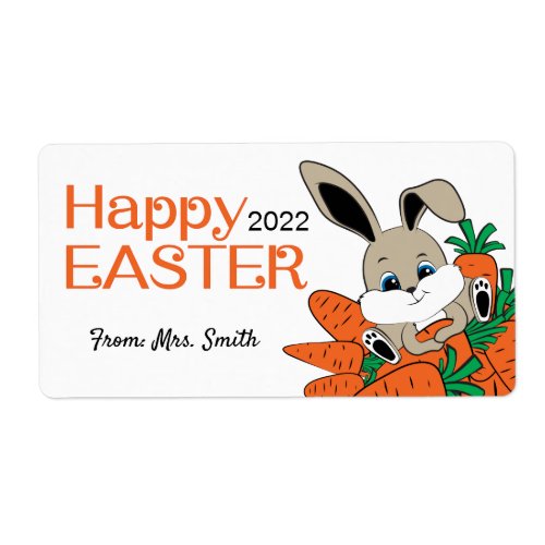 Easter Bunny with Carrots Labels with your name