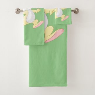 EASTER BUNNY WITH COLORFUL EASTER EGG BASKET