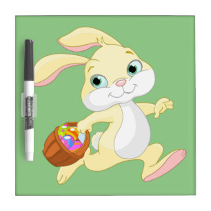 EASTER BUNNY WITH COLORFUL EASTER EGG BASKET DRY E DRY ERASE BOARD