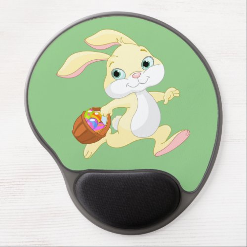 EASTER BUNNY WITH COLORFUL EASTER EGG BASKET GEL MOUSE PAD