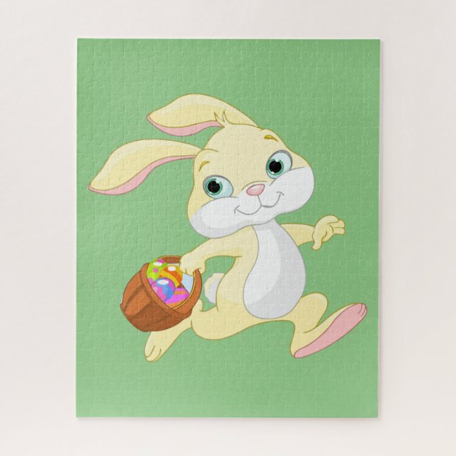 EASTER BUNNY WITH COLORFUL EASTER EGG BASKET JIGSAW PUZZLE (Vertical)