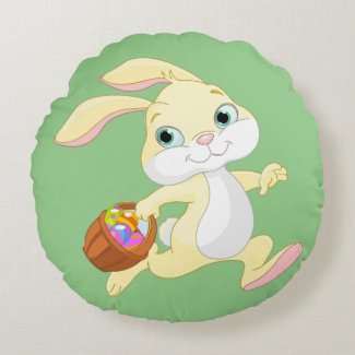 EASTER BUNNY WITH COLORFUL EASTER EGG BASKET