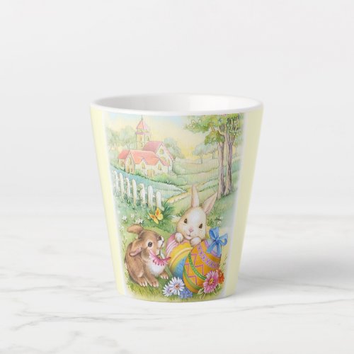 Easter Bunny with Easter Egg Latte Mug