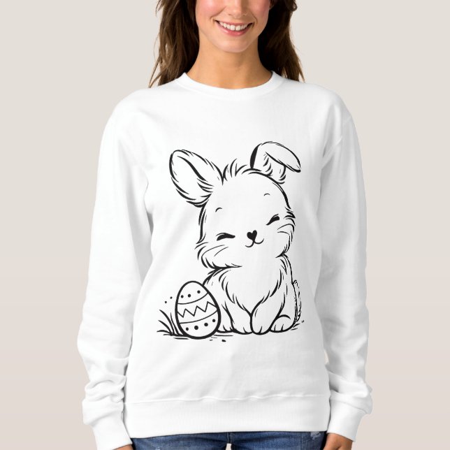 Easter bunny with Easter egg Sweatshirt (Front)