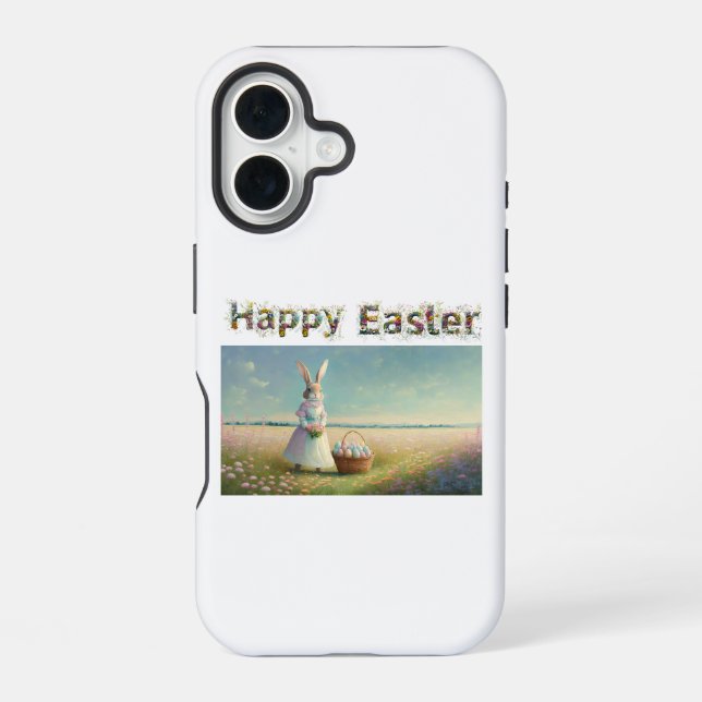 Easter bunny with Easter Eggs Happy Easter Iphone Case (Back)