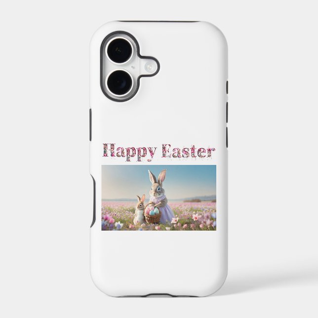 Easter bunny with Easter Eggs Happy Easter Iphone Case (Back)