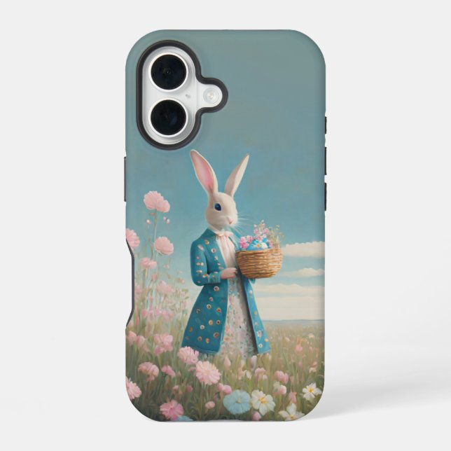 Easter bunny with Easter Eggs Happy Easter Iphone Case (Back)