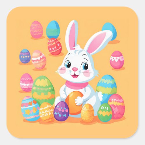 Easter Bunny with Easter Eggs Sticker Sheet