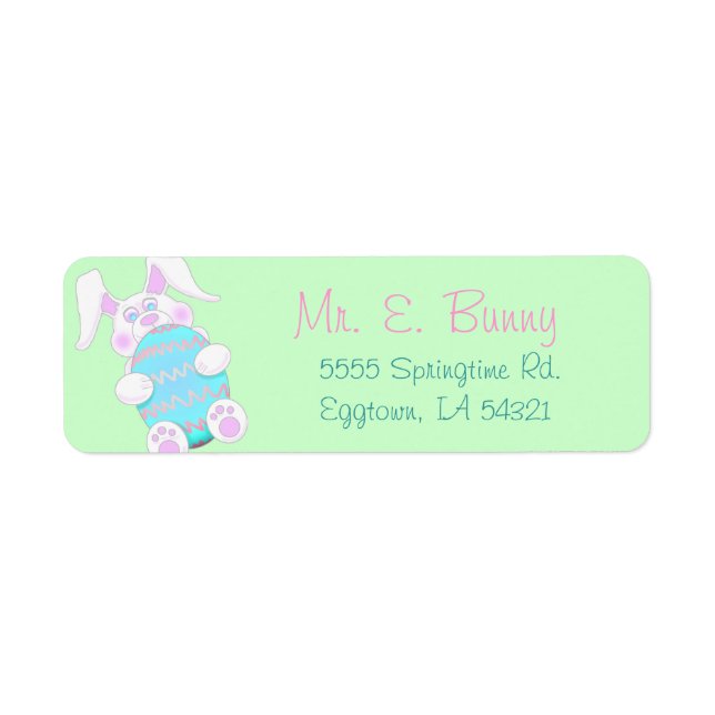 Easter Bunny with Egg Return Address Labels (Front)