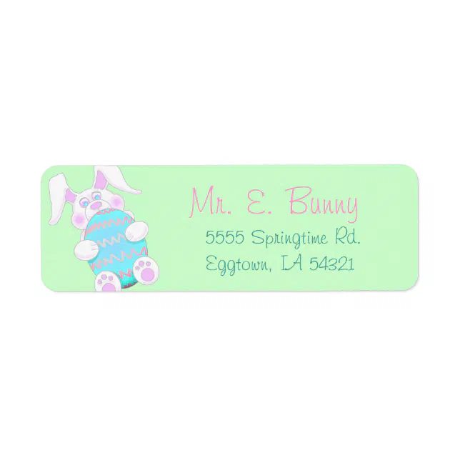 Easter Bunny with Egg Return Address Labels Zazzle