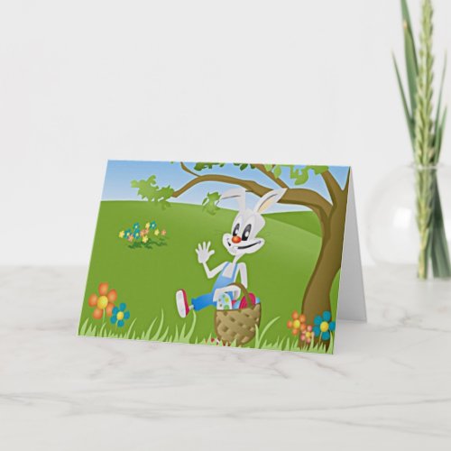 Easter Bunny with Eggs Card