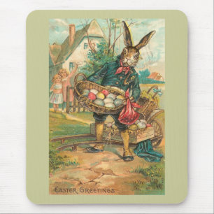 Easter Bunny With Eggs For Children Vintage Mouse Pad