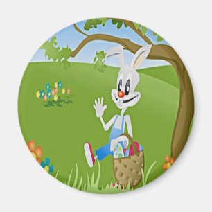 Easter Bunny with Eggs Magnet