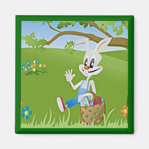 Easter Bunny with Eggs Magnet