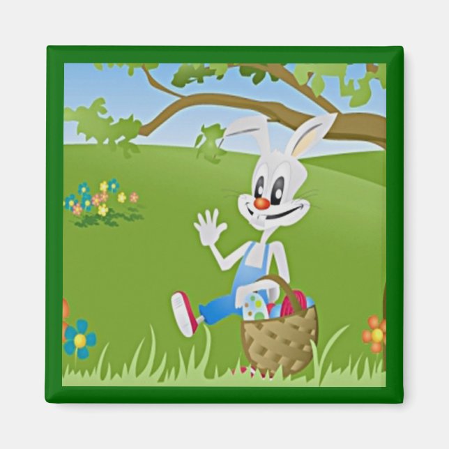 Easter Bunny with Eggs Magnet (Front)