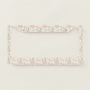 Easter Bunny with Eggs Spring Pastel Pattern (1) License Plate Frame