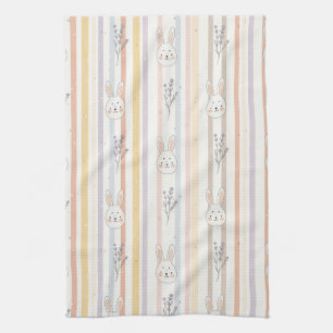 Easter Bunny with Eggs Spring Pastel Pattern (8) Kitchen Towel