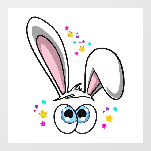 Easter Bunny With Eyes Wall Decal (Front)