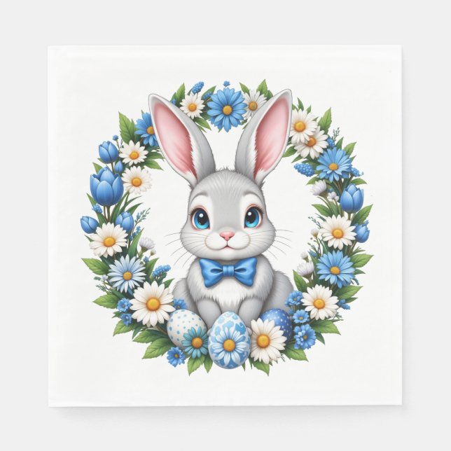 Easter Bunny With Florals  Napkins (Front)