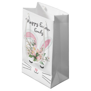 Easter Bunny with Flowers Small Gift Bag