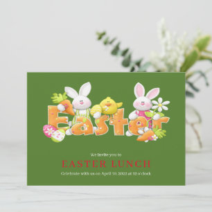 Easter bunny with funny text Greeting cards