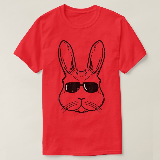 Easter Bunny With Glasses Rabbit Face Men Women Ki T-Shirt (Design Front)