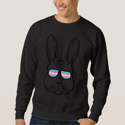 Easter Bunny With Glasses Transgender Trans Rabbit Sweatshirt