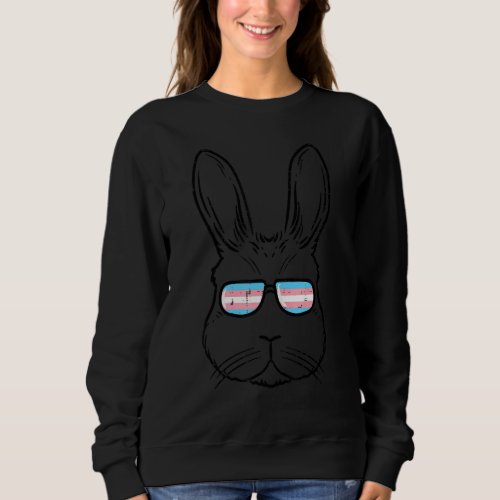 Easter Bunny With Glasses Transgender Trans Rabbit Sweatshirt
