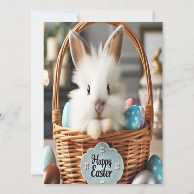 Easter bunny with his eggs. card (Front)