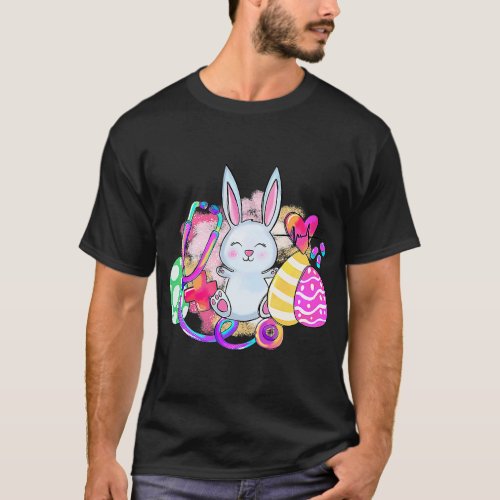 Easter Bunny With Stethoscope And Easter Eggs Nurs T_Shirt