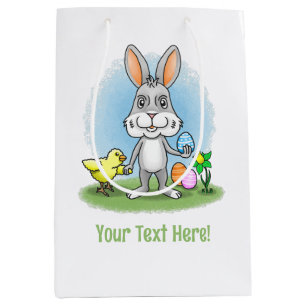 Easter Bunny with the colorful Easter Eggs Medium Gift Bag