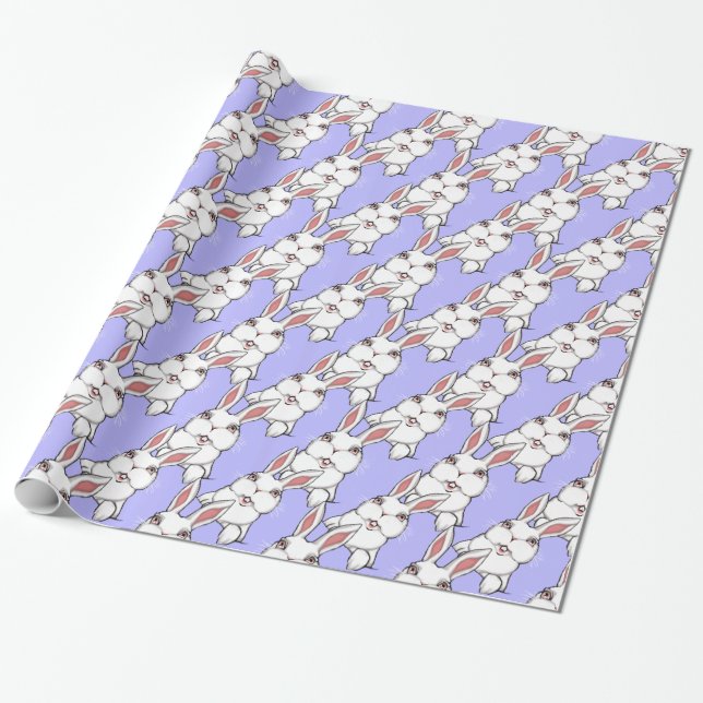 Easter Bunny Wrapping Paper Cute Easter Gift Paper (Unrolled)
