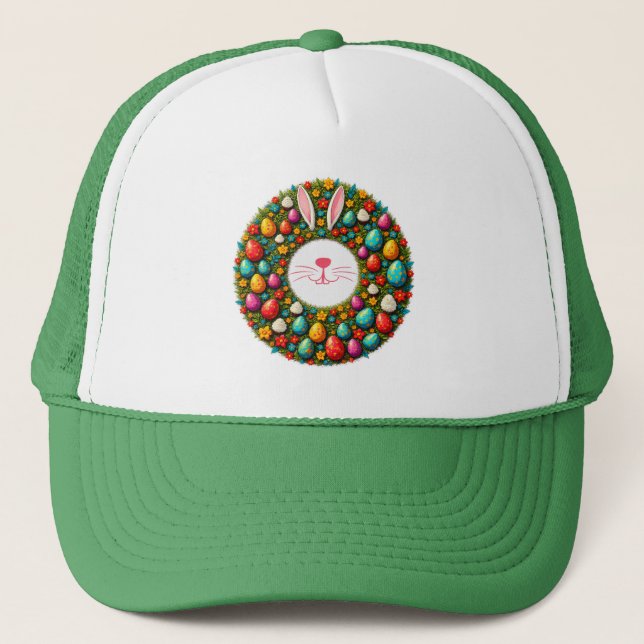 Easter Bunny Wreath – Cute Style boné Trucker Hat (Front)