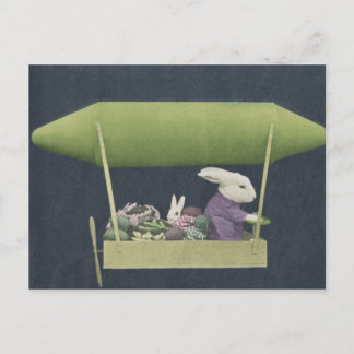Easter Bunny Zepplin Postcard