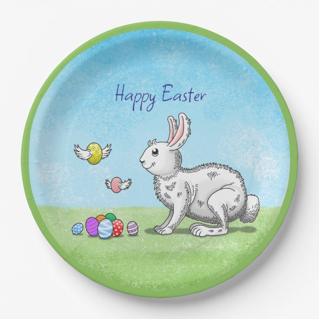 Easter Bunny's Egg Hunt Paper Plates (Front)