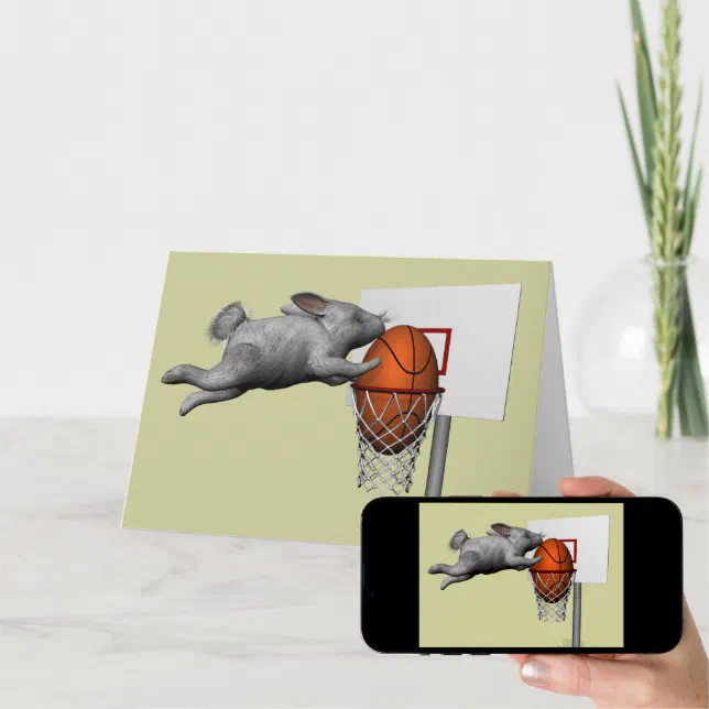 Easter Bunny's Perfect Slam Dunk Holiday Card Zazzle