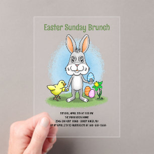 Easter Bunny's Sunday Brunch Acrylic Invitations