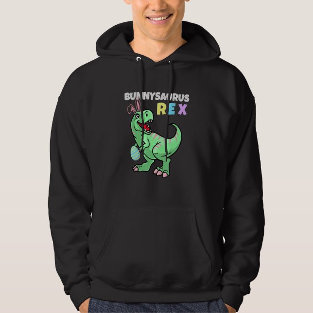 Easter Bunnysaurus Rex Cool Trex Easter Dinosaur B Hoodie (Front)