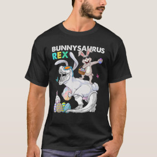 Easter Bunnysaurus T Rex Dino Dabbing Rabbit Boys T-Shirt