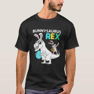 Easter Bunnysaurus T Rex Dino Dabbing Rabbit Boys T-Shirt