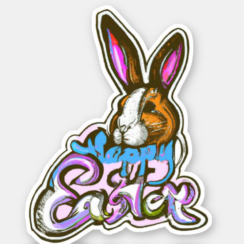 Easter buuny happy easter day stiker  sticker