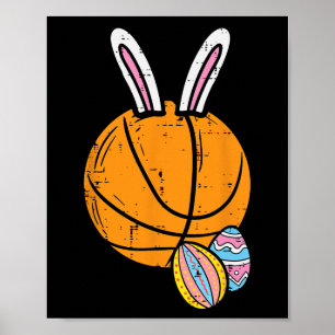 Easter Bysketbyll Bunny Rabbit Sports Men Boys Kid Poster