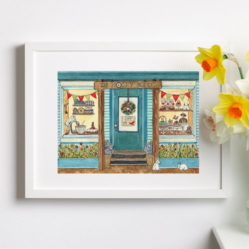Easter Cake Shop Watercolor Poster