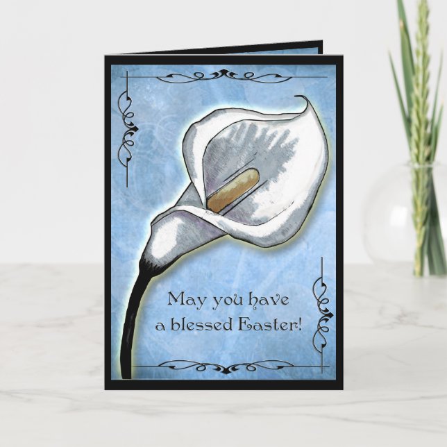 Easter Calla Lily - Blank Inside Holiday Card (Front)
