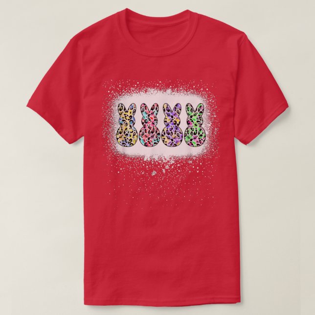 Easter Candy Leopard Bleached Bunny Girl women Eas T-Shirt (Design Front)